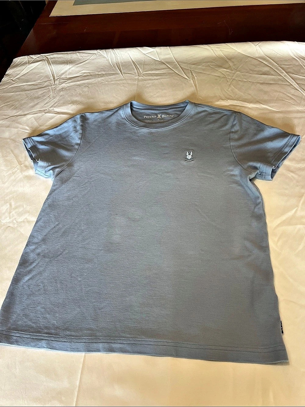 Psycho Bunny Men's Taylor Pique Tee in Blue Size Medium